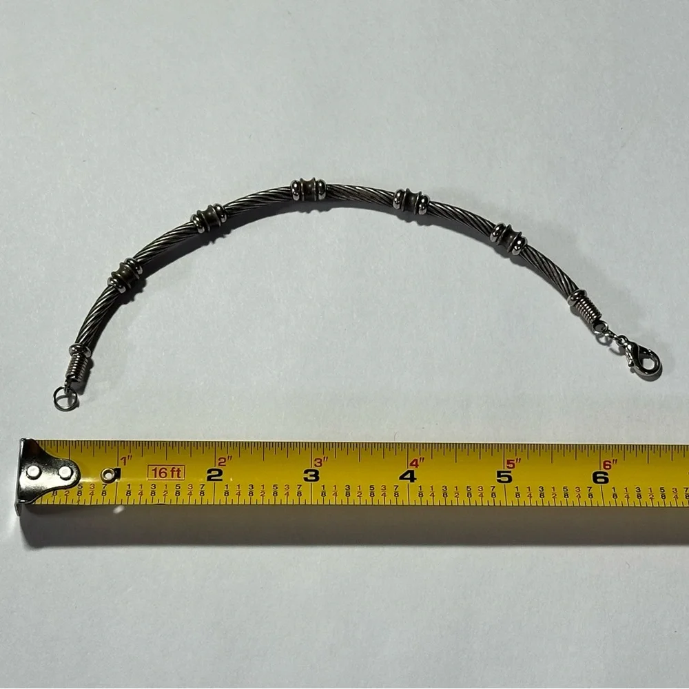 OlderBrotherCore 90s Y2K Tribal Rubber Black Cable Beaded Bracelet Emo Scene